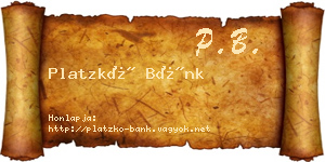 Platzkó Bánk névjegykártya